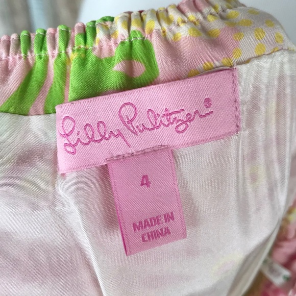 Lilly Pulitzer 4 Pink Darcia Silk Dress Ruffled - Picture 5 of 6